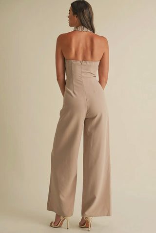 Brittany taupe jumpsuit