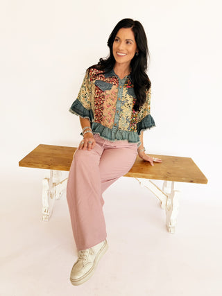 Macey young threads patchwork blouse