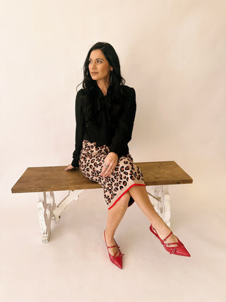 Leann leopard midi sweater skirt