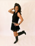 Jacie tiered black skort