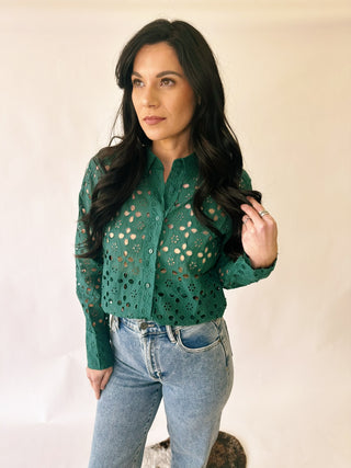 Grace eyelet button up top