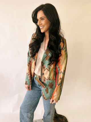 Beth Aztec western blazer with concho buttons