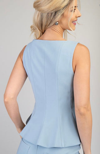 Palmer light blue peplum top