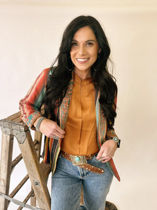 Reba serape western blazer with concho buttons