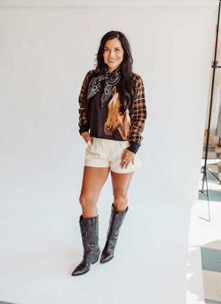 Horse plaid sweater
