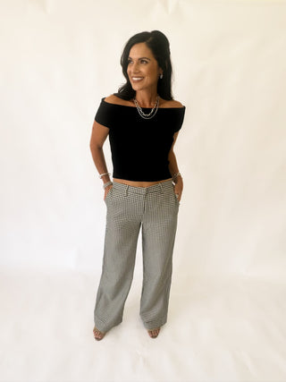Emily black checkered pants
