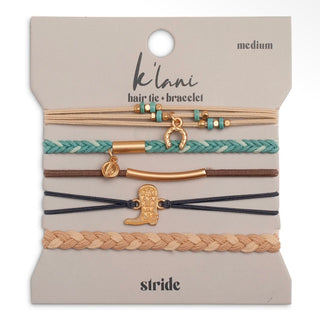 "Stride" Turquoise with Gold Cowboy Boot Hair Tie Bracelets