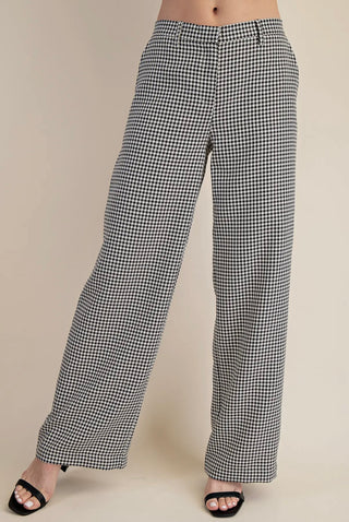 Emily black checkered pants