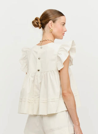 Sarah Sooners flutter sleeve blouse
