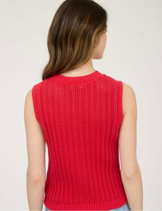 Rita red sweater vest