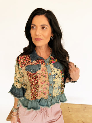 Macey young threads patchwork blouse