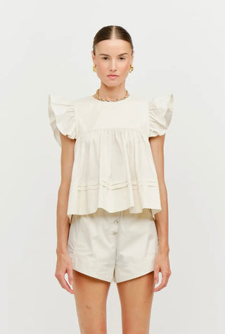 Sarah Sooners flutter sleeve blouse