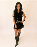 Jacie tiered black skort