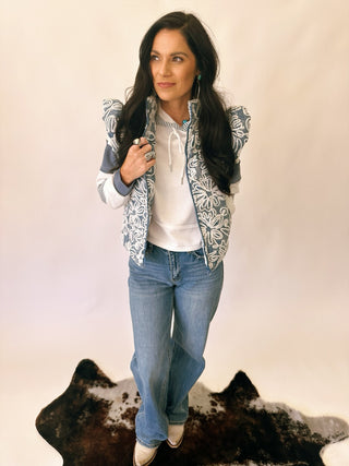 Alice denim puffer vest