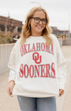 Oklahoma Sooners sweatshirt with stars on the sleeve
