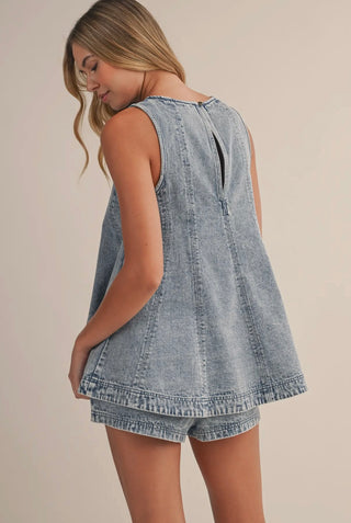 Riley light denim set