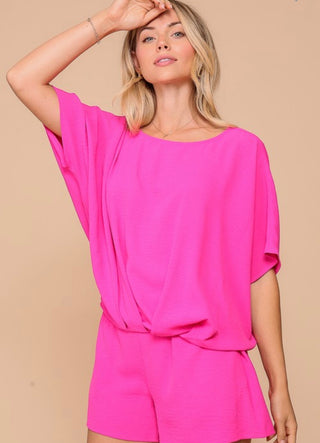 Shonda red batwing top