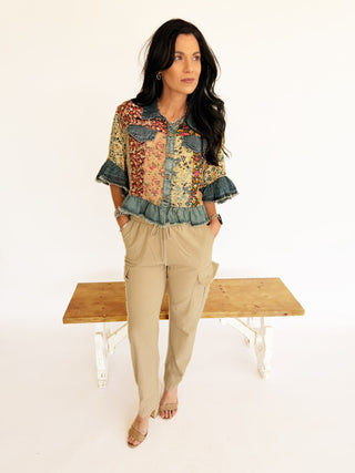 Macey young threads patchwork blouse