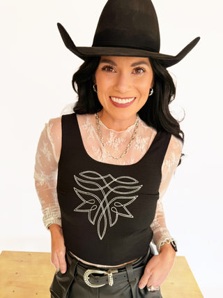 Bindi boot stitch crop top