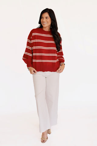 Kara Crimson stripe sweater