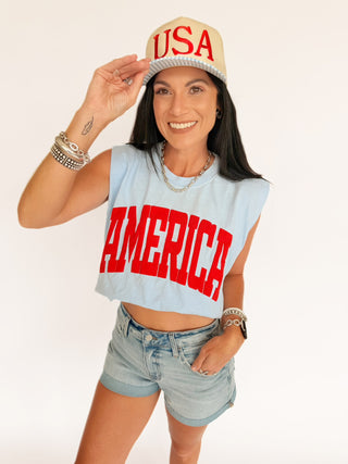 America puff muscle tee