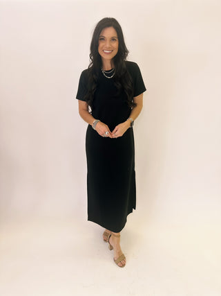 Kristen black T-shirt maxi dress