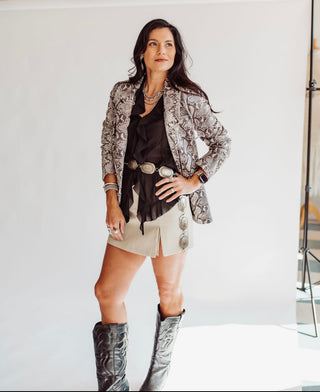 Sandra snake print blazer