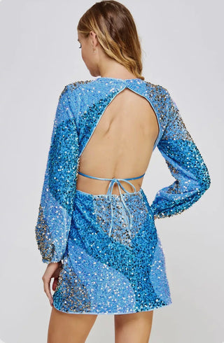 Macee blue sequin dress