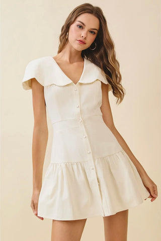Hannah cream button down dress