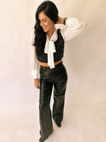 Penelope Pearl and sequin crop top