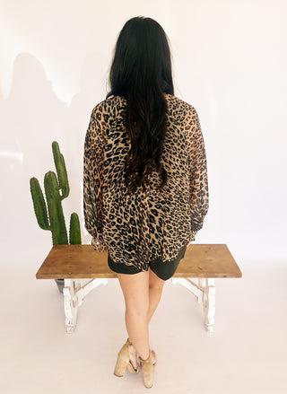 Lucy leopard sheer blouse
