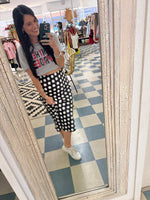 Renee polka dot midi skirt