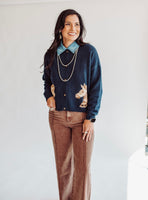 Navy Horsey cardigan