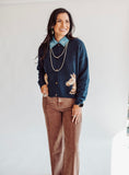 Navy Horsey cardigan
