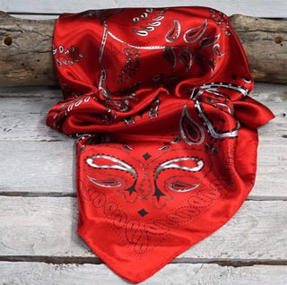 Red & black paisley wild rag