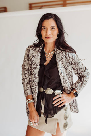 Sandra snake print blazer