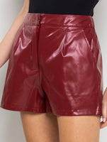 Aspen burgundy leather shorts