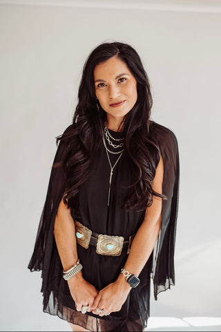 Desiree black pleated cape dress