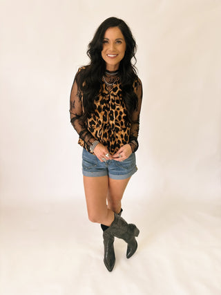Lila leopard front tie vest