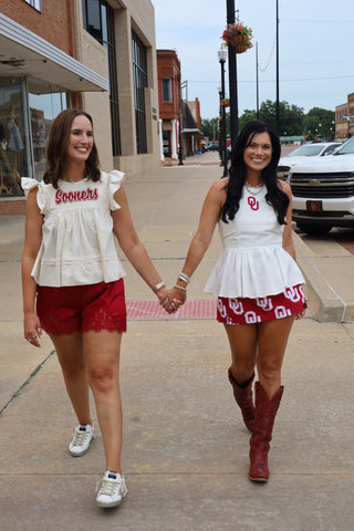 Sarah Sooners flutter sleeve blouse