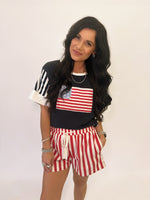 Red striped shorts