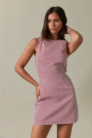 Melody stripe crimson dress