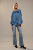 Denim bow blouse - 2 colors