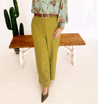 Amanda dark lime green dress pants Shop The White Feather Amanda dark lime green dress pants Shop The White Feather