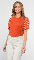 Rust Embroidered horse top