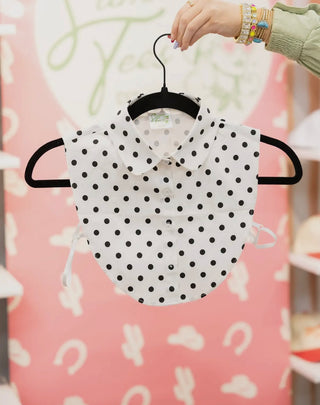 Polka dot bib collar