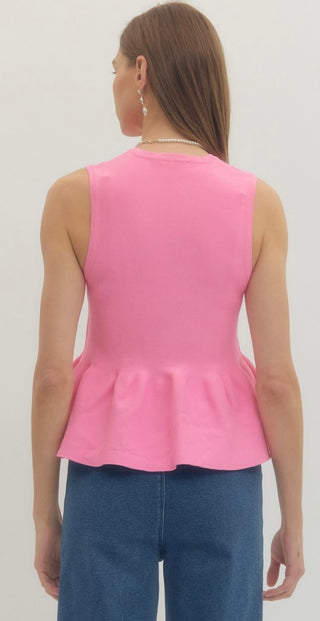 Malia Pink peplum top