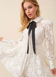 Emily lace dress with bow