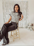 Charlie checkered sequin crop