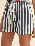 Navy striped shorts